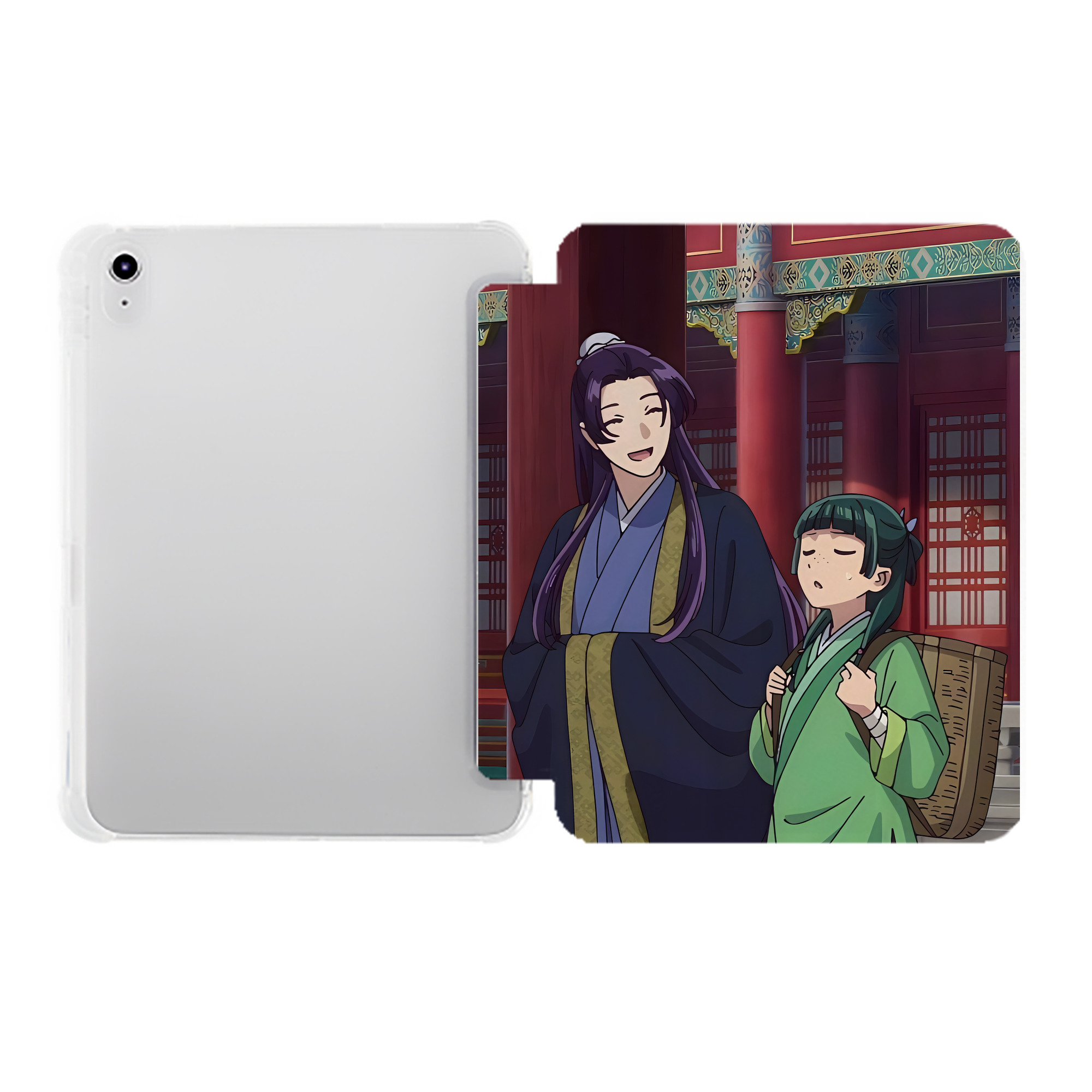 （画像用） 薬屋のひとりごと The Apothecary Diaries IPad ケース ペン収納付き 三つ折りスタンド PUレザー×シリコン 対応機種9.5/10.5/10.9インチ